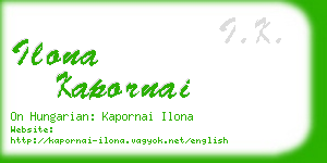 ilona kapornai business card